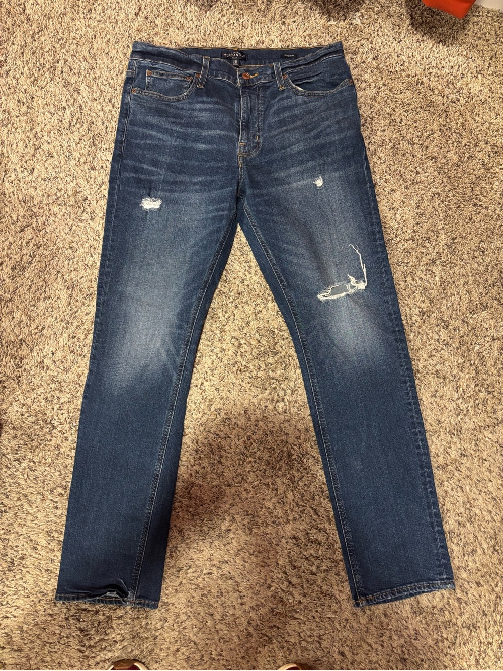 J.Crew mercantile 34x32 Men's Distressed Blue Slim Jeans